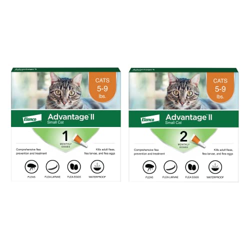 Advantage II Small Cat Vet-Recommended Flea Treatment & Prevention | Cats 5-9 lbs. | 3-Month Supply