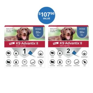 K9 Advantix II XL Dog Vet-Recommended Flea, Tick & Mosquito Treatment & Prevention | Dogs Over 55 lbs. | 3-Mo Supply