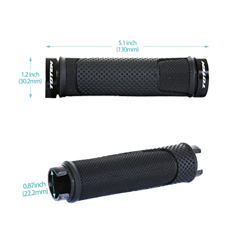 VELOFORT Bike Handlebar Grips, Soft Non-Slip-Rubber Hand Grip Comfortable Ergonomic, Single Lock-on Bike Grips, Fit Beach Cruiser, Scooter, Foldable, Mountain, Tricycle, BMX, MTB Bikes