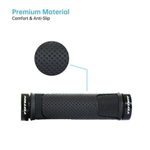 VELOFORT Bike Handlebar Grips, Soft Non-Slip-Rubber Hand Grip Comfortable Ergonomic, Single Lock-on Bike Grips, Fit Beach Cruiser, Scooter, Foldable, Mountain, Tricycle, BMX, MTB Bikes