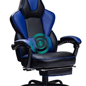 HEALGEN Gaming Chair with Footrest Gamer Chair with Massage Lumbar Support PU Leather Computer Chair Ergonomic Chair Video Game Chairs Gaming Chair for Adults