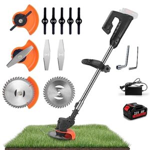 weed wacker battery powered ，electric weed wacker 21v cordless weed eater with battery and charger for weed-wacking grass and yard