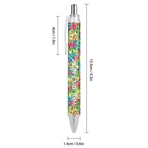 Personalized Custom Watercolor Flower Pens with Stylus Tip, Customized Engraving Ballpoint Pens with Name Massage Text Logo, Gift Ideas for School Office Business Birthday Graduation Anniversaries Chr