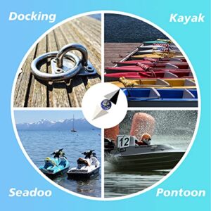 Boat Bungee Dock Line,Marine Mooring Rope with Stainless Steel Clip,Boating Gift for Men,Accessory for Power Boat,SeaDoo,Jet Ski,Pontoon,WaveRunner,Dinghy,Bass Boat,Kayak,Watercraft PWC,Canoe,2 Pack