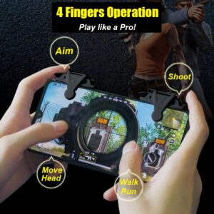 13 in 1 Cell Phone Game Controller for PUBG/Fortnite/Call of Duty Mobile, Mobile Phone L1R1 Triggers for iPhone and Android Phone w/ 9 pcs Mobile Game Finger Sleeve Gloves