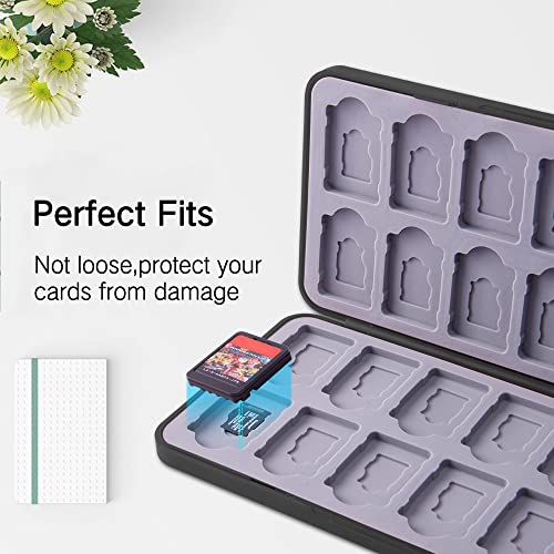 PERFECTSIGHT Compatible with Nintendo Switch Game Case, Switch Game Holder for Switch OLED & Switch Lite, Cute Switch Game Card Case Cartridge with 24 Slots Game Card Storage for Splatoon Fans（Octopus）