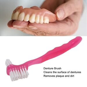 Denture Brush, Ergonomic Portable Soft Hair False Teeth Brush Double Sided Professional for Home Travel