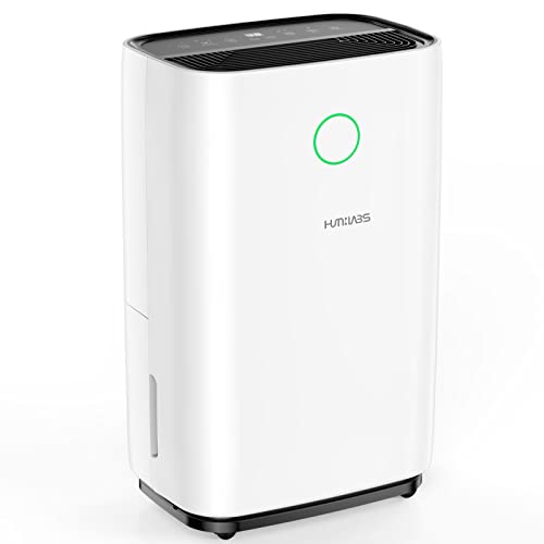 HUMILABS Dehumidifiers for Large Room or Basements, 50 Pint for 4500 Sq.ft Dehumidifier with 135oz Water Tank, Drain Hose and Wheels, Intelligent Humidity Control, Laundry Dry, Auto Defrost, 24H Timer