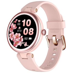 shang wing smart watches for women waterproof, round women's watch compatible with iphone android phones fitness tracker reloj para mujer with heart rate monitor pedometer sleep tracker pink, lynn