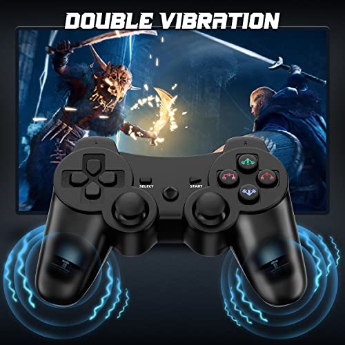 Kujian Game Controller 2 Pack Wireless 6-axis Dual Motors High Performance Gaming Controller for P3 with 2 USB Charging Cord