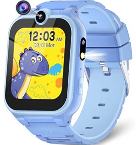 mavrec toys smart watch for kids, kids watch toys gifts for kids ages 3-12, touch screen kids smart watch boys with 2 cameras 18 games alarm 12/24 hr video music player pedometer flashlight (blue)