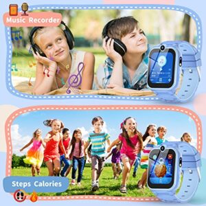 MAVREC TOYS Smart Watch for Kids, Kids Watch Toys Gifts for Kids Ages 3-12, Touch Screen Kids Smart Watch Boys with 2 Cameras 18 Games Alarm 12/24 Hr Video Music Player Pedometer Flashlight (Blue)