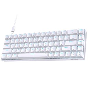 tmkb 60 percent gaming keyboard led backlit ultra-compact 68 keys mechanical keyboard with separate arrow/control keys, t68se, red switch