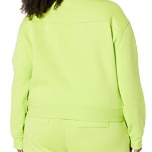 Amazon Essentials Women's Crop Drop Shoulder Sweatshirt (Available in Plus Size), Lime Green, Medium