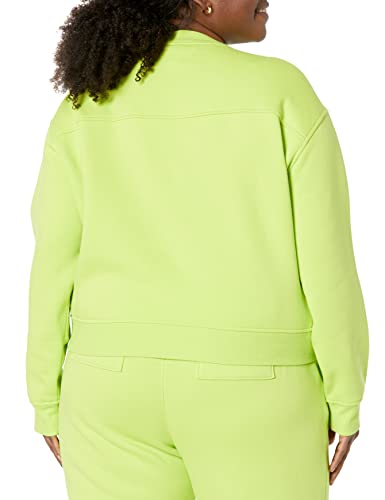 Amazon Essentials Women's Crop Drop Shoulder Sweatshirt (Available in Plus Size), Lime Green, Medium