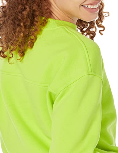 Amazon Essentials Women's Crop Drop Shoulder Sweatshirt (Available in Plus Size), Lime Green, Medium