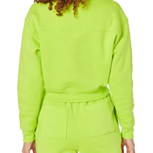 Amazon Essentials Women's Crop Drop Shoulder Sweatshirt (Available in Plus Size), Lime Green, Medium