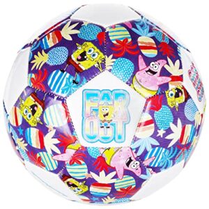 capelli sport spongebob squarepants soccer ball size 5, patrick star and pineapple design officially licensed futbol for boys and girls soccer players, multi