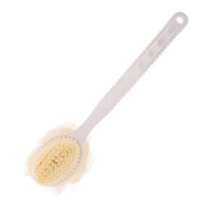 FOMIYES 4pcs Long Cellulite Washing Men Double Sides Handle with White Bathing Back Spa Dual Brushing in Scrubber Side Loofah Dry Bath Brush Shower Portable Wet Massage Exfoliating