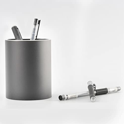 Pen holder, aluminum alloy waterproof pen holder, desktop simple and modern minimalist, multifunctional office supplies for families, kids and schools Grey