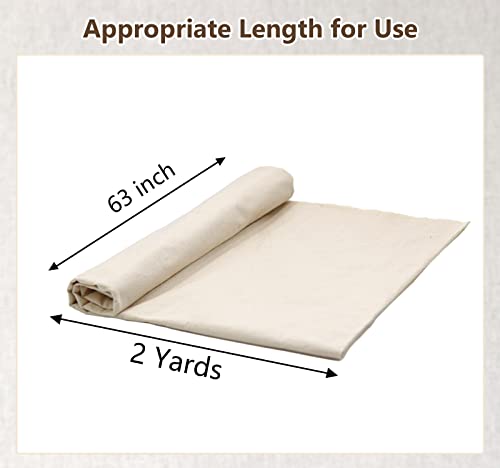 HOTGODEN Light Weight 100% Cotton Muslin Fabric: 63 inch x 2,5,10 Yards Unbleached Muslin Linen Fabric Material for Sewing Material Apparel Cloth