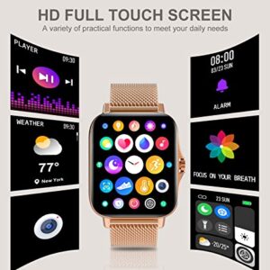 Iaret Smart Watch for Women(Call Receive/Dial), Fitness Tracker Waterproof Smartwatch for Android iOS Phones 1.7" HD Full Touch Screen Digital Watches with Heart Rate Sleep Monitor Pedometer, White