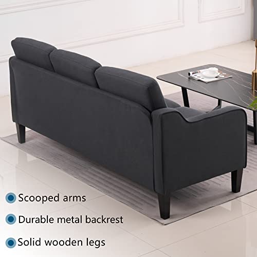 VINGLI Mid-Century Modern Sofa,71" Sofa Couch for Living Room,Small 3 Seater Loveseat Sofa for Small Space,Bedroom,Apartment,Studio,Grey