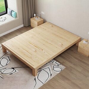 litfad scandinavian bed frame platform bed solid wood standard bed wooden slats (no box spring needed) - twin xl, single bed