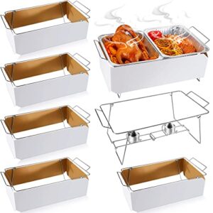 8 pcs foldable chafing wire rack chafing dish rack folding wire chafing stand collapsible buffet serving stand for easy storage and reuse food warmer trays party event catering supplies home