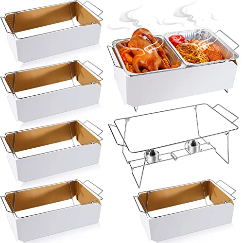 8 Pcs Foldable Chafing Wire Rack Chafing Dish Rack Folding Wire Chafing Stand Collapsible Buffet Serving Stand for Easy Storage and Reuse Food Warmer Trays Party Event Catering Supplies Home