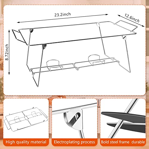 8 Pcs Foldable Chafing Wire Rack Chafing Dish Rack Folding Wire Chafing Stand Collapsible Buffet Serving Stand for Easy Storage and Reuse Food Warmer Trays Party Event Catering Supplies Home