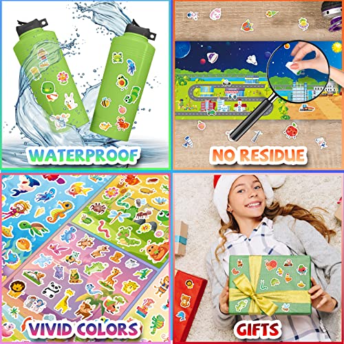 3000+PCS Kids Stickers for Water Bottles, 18 Themes with Cars Food Trucks Plant, Animal Stickers for Toddlers Students Teachers Adults Parent, Cute Stickers for Journaling Gift Laptop Phone