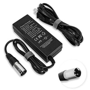 24v 2a 3-pin xlr connector electronic scooter battery charger for go-go elite traveller,pride mobility,jazzy power chair battery charger & plus ezip mountain trailz (with 3.9ft us power cord)