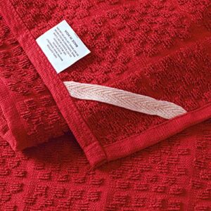 RIANGI Red Kitchen Towels Set of 6 Size 16x26 Inches Super Absorbent Kitchen Towels Red Dish Towels for Kitchen Towels Cotton Terry Cloth Kitchen Towels Dish Drying Towels - Red Dish Cloths