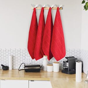 RIANGI Red Kitchen Towels Set of 6 Size 16x26 Inches Super Absorbent Kitchen Towels Red Dish Towels for Kitchen Towels Cotton Terry Cloth Kitchen Towels Dish Drying Towels - Red Dish Cloths