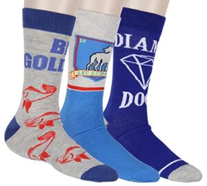 bioworld ted lasso original series afc richmond 3 pairs multi-design mid-calf crew socks