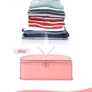 DIMJ Packing Cubes 8 Set, Travel Organizer Bags for Luggage Portable Packing Cubes for Suitcases Organizer Bags Set, Luggage Organizer for Travel Accessories. (Pink)