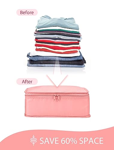 DIMJ Packing Cubes 8 Set, Travel Organizer Bags for Luggage Portable Packing Cubes for Suitcases Organizer Bags Set, Luggage Organizer for Travel Accessories. (Pink)