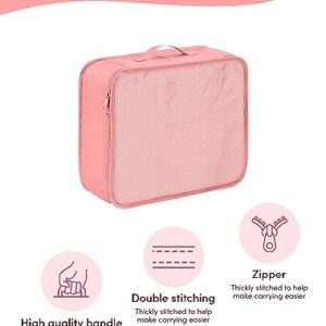 DIMJ Packing Cubes 8 Set, Travel Organizer Bags for Luggage Portable Packing Cubes for Suitcases Organizer Bags Set, Luggage Organizer for Travel Accessories. (Pink)