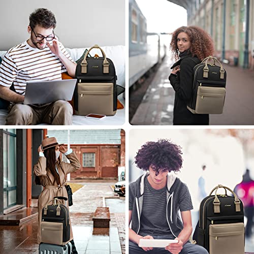 LOVEVOOK Laptop Backpack for Women Men 15.6 Inch Laptop Bag with USB Port Fashion Waterproof Backpacks Teacher Nurse Stylish Travel Bags Vintage Daypacks for College Work
