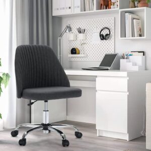home office desk chair - adjustable rolling chair, armless cute modern task chair for office, home, make up,small space, bed room