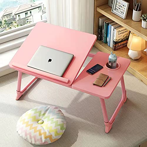 Laptop Lap Desks, Bed Table Tray Desk, Portable Lap Desk for Laptop with Cup Holder, Foldable Bed Trays for Eating and Laptops, with Anti-Slip and Folding Function for Working, Writing