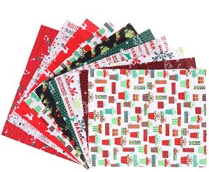 10pcs christmas cotton fabric squares quilting fabric patchwork precut fabric scraps for diy quilting for xmas sewing crafting (color : as shown)