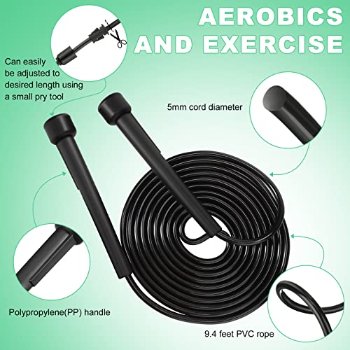 24 Pcs 9.2 ft Versatile PVC Jump Rope for Cardio Fitness, Adjustable Skipping Rope Multicolored Speed Rope Workout Jumprope for Men Women Kids Adults Exercise Christmas Gift