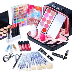 Makeup Kit For Women Full Kit,All-in-one Makeup Holiday Gift Set Include Concealer Eyeshadow Face Powder Palette Lipstick Blush Mascara Foundation- Make Up Kits For Adult Professional And Beginner With Carry Travel Bag