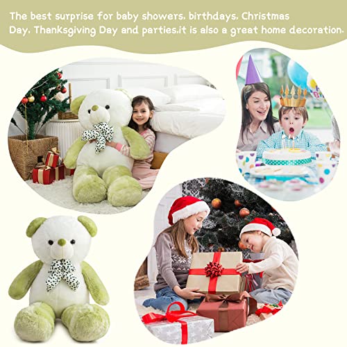 ZGXIONG Giant Teddy Bear Large Stuffed Animals Big Teddy Bear 4 Feet Giant Stuffed Animals Large Teddy Bear Stuffed Animal Giant Plush Toys Big Bear Big Stuffed Animals Gifts for Women 47 Inch Green