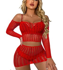 neyysa sexy women underwear camisole babydoll lingerie sets bodysuit nightgowns sleepwear dress red (h002)