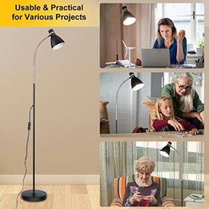 TJBIN Adjustable Gooseneck Floor Lamp Black,Floor Reading Lamp for Bedroom, Grow Light for Indoor Plants. Minimalist Standing Lamp & Small Task Floor Light…