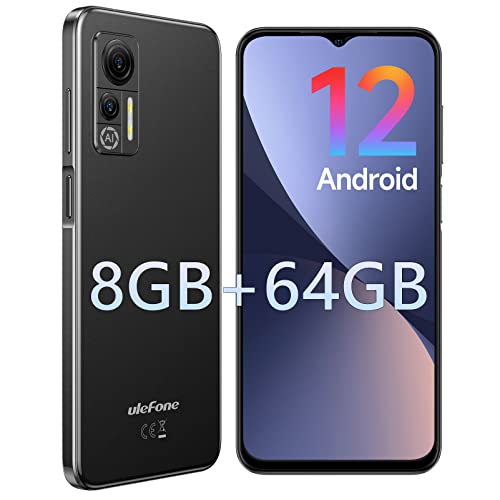 Ulefone Note 14 Pro (4+64GB) Unlocked Cell Phones, Android 12 Smartphone, 6.52” Screen Mobile Phone, 4500mAh Battery, 13MP Rear Camera 4G Dual SIM 3-Card Slots Face ID OTG GPS Android Phone- Black