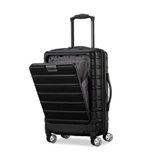 samsonite omni 2 pro hardside expandable luggage with spinners, midnight black, carry-on
